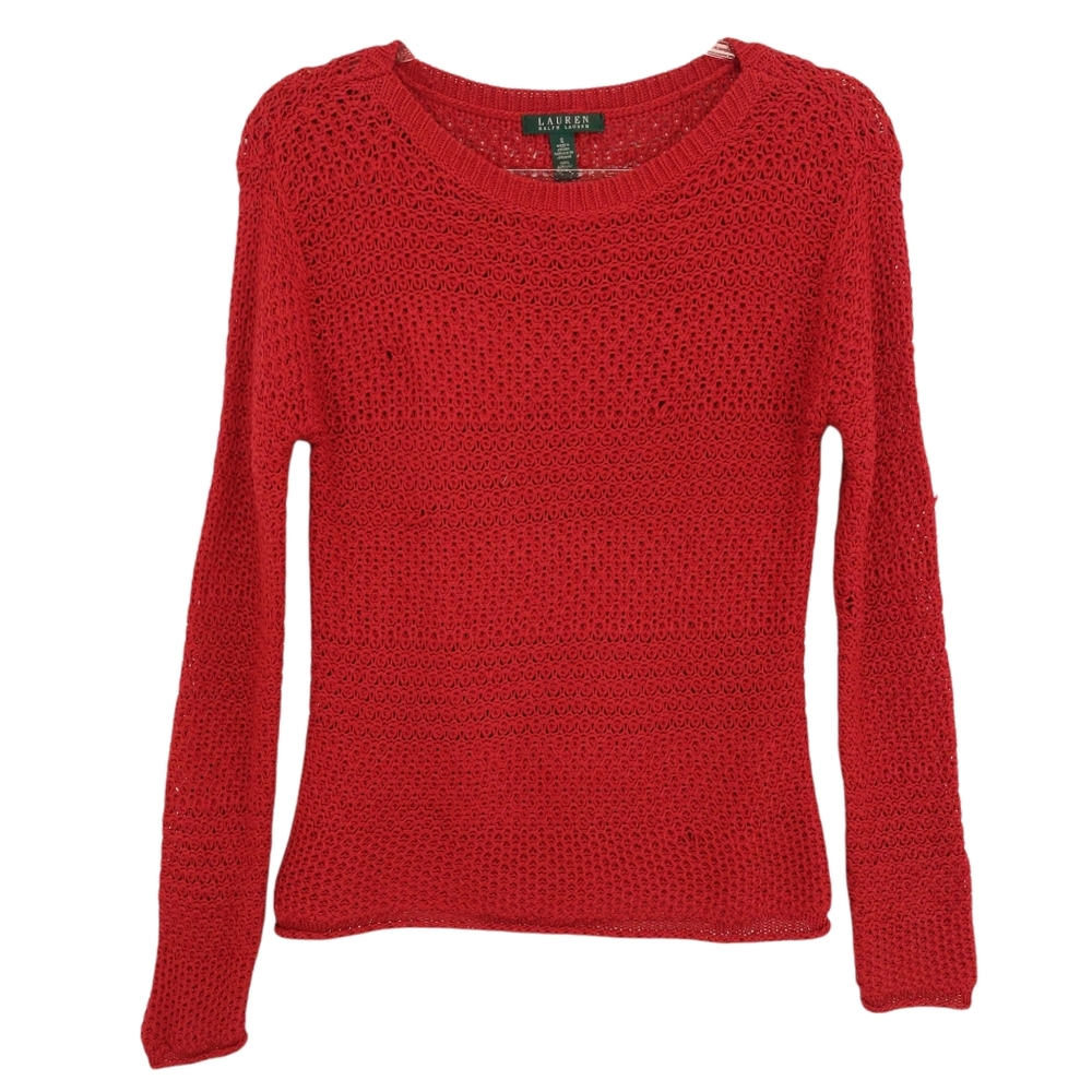 Silky Crochet Open Work Stitch Knit Top Sweater Pullover Jumper